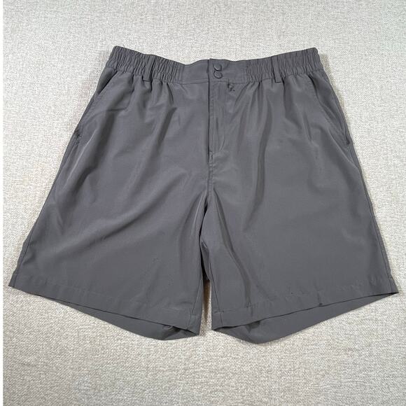 Burlebo Mens XL Gray Elastic Waist Drawstring Casual Athletic Performance Shorts - Picture 1 of 13